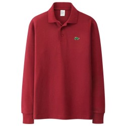Stylish polo t-shirt - long sleeve - embroidery logo - cottonT-shirts