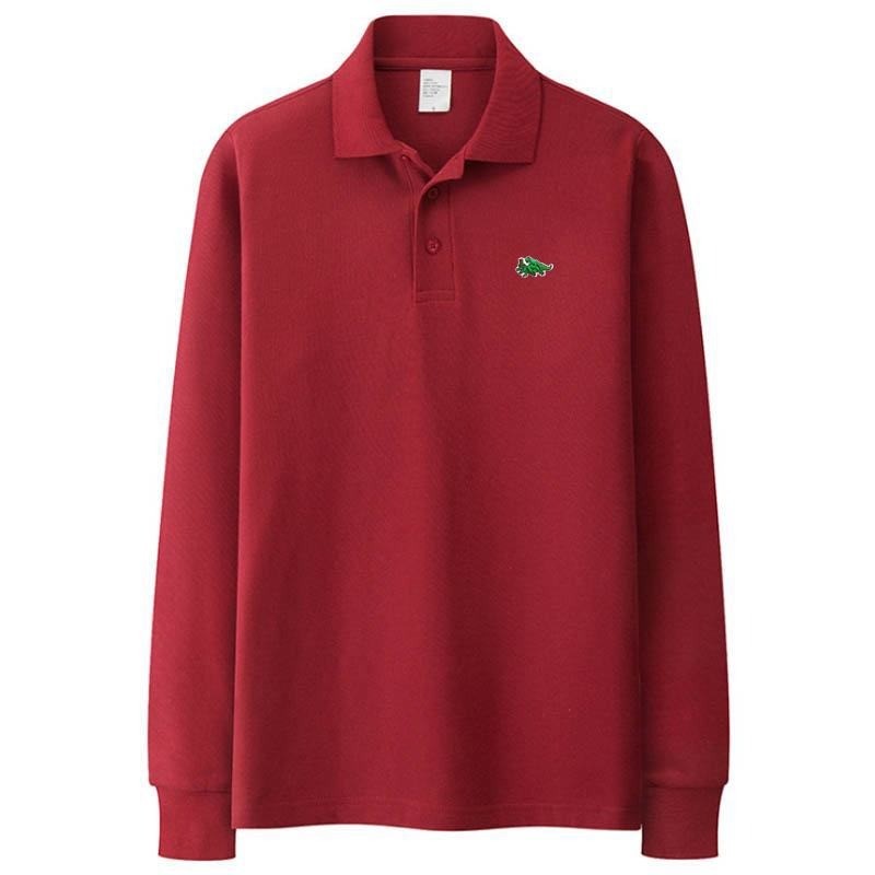 Stylish polo t-shirt - long sleeve - embroidery logo - cottonT-shirts