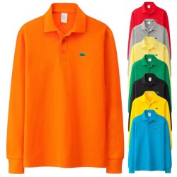Stylish polo t-shirt - long sleeve - embroidery logo - cottonT-shirts