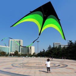 Super large kite - black - green - with line - 160 cmKites