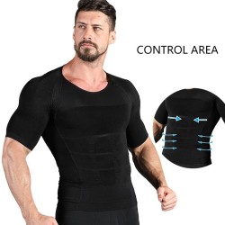 Mens slimming t-shirt - short sleeve - compression - body-shaperT-shirts