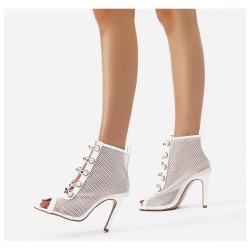 Sexy mesh ankle sandals - high thin heelSandals