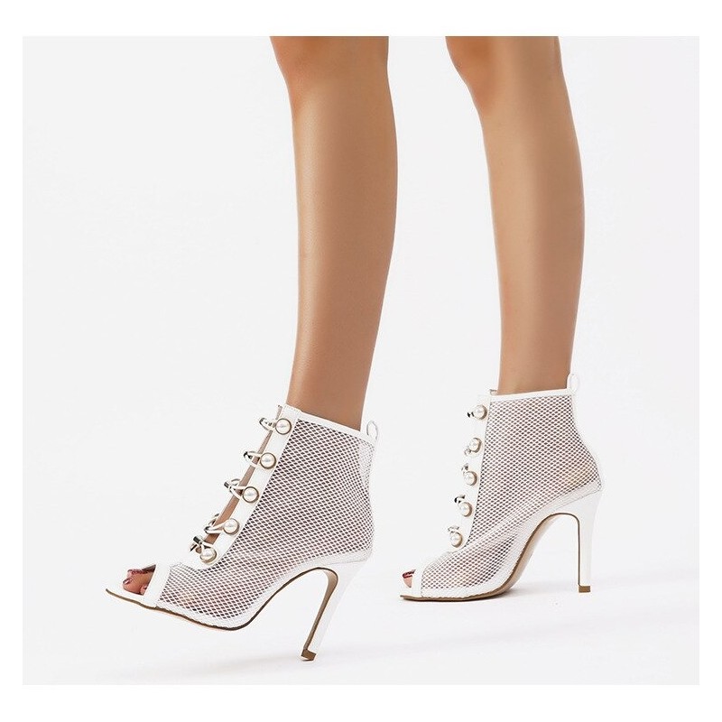 Sexy mesh ankle sandals - high thin heelSandals