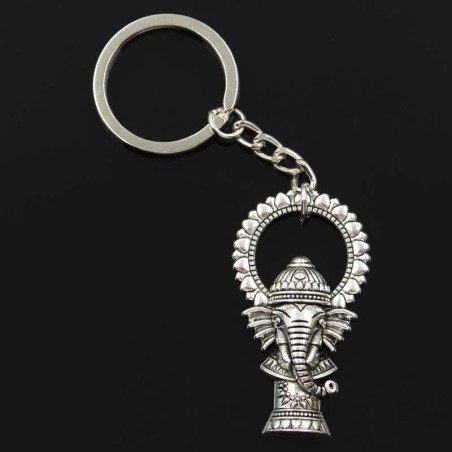 Vintage Ganesha Buddha elephant - metal keychainKeyrings