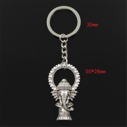 Vintage Ganesha Buddha elephant - metal keychainKeyrings