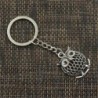 Vintage silver keychain - branch standing owlKeyrings