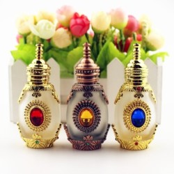 Antique perfume bottle - frosted glass - crystal - with glass dropper - 15 mlPerfumes