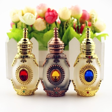 Antique perfume bottle - frosted glass - crystal - with glass dropper - 15 mlPerfumes