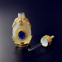 Antique perfume bottle - frosted glass - crystal - with glass dropper - 15 mlPerfumes