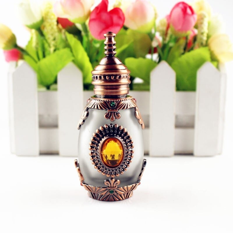Antique perfume bottle - frosted glass - crystal - with glass dropper - 15 mlPerfumes