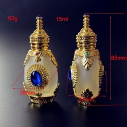Antique perfume bottle - frosted glass - crystal - with glass dropper - 15 mlPerfumes