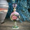Vintage glass perfume bottle - pink roses pattern - 7 mlPerfumes