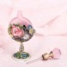 Vintage glass perfume bottle - pink roses pattern - 7 mlPerfumes