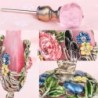 Vintage glass perfume bottle - pink roses pattern - 7 mlPerfumes