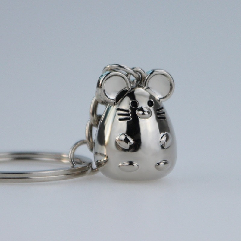 Mini metal mouse - keychainKeyrings