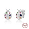 Crystal ladybugs earrings - 925 sterling silverEarrings