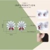 White daisy / crystal ladybug earrings - 925 sterling silverEarrings