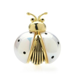 White / gold ladybug broochBrooches