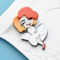 Dancing girl - enamel broochBrooches