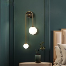 Modern wall lamp - double glass ball - gold iron - LED G9 - AC90-260VWall lights
