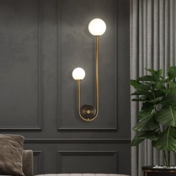 Modern wall lamp - double glass ball - gold iron - LED G9 - AC90-260VWall lights