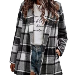 Trendy plaid jacket - short coatJackets