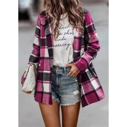 Trendy plaid jacket - short coatJackets
