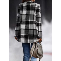 Trendy plaid jacket - short coatJackets