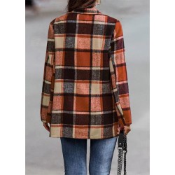 Trendy plaid jacket - short coatJackets
