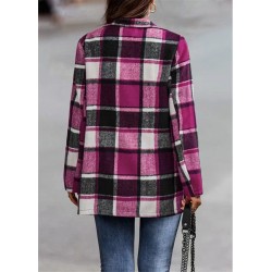 Trendy plaid jacket - short coatJackets