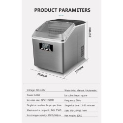 Automatic ice cubes maker - English panel - 25 kgs / 24HBar supply
