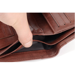 Fashionable wallet - credit card holder - anti theft RFID - foldable - genuine leatherWallets