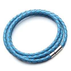 Genuine braided leather - bracelet with magnetic claspsBracelets