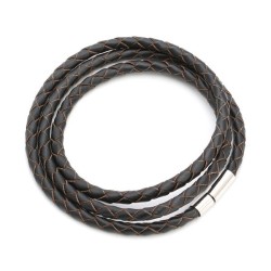 Genuine braided leather - bracelet with magnetic claspsBracelets