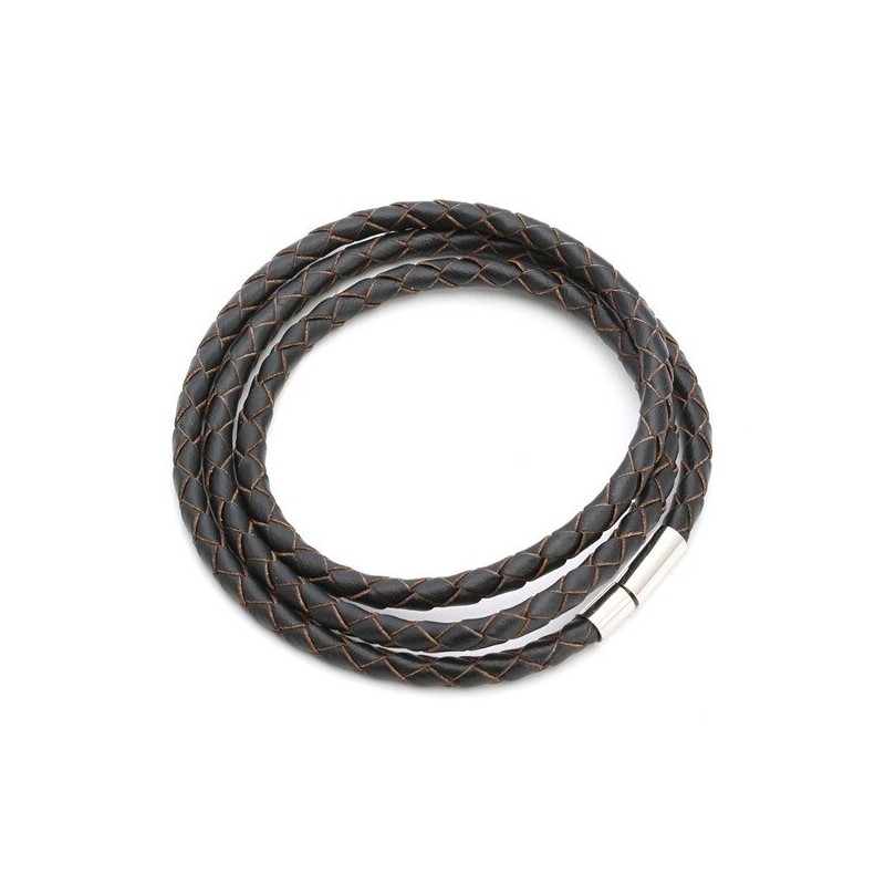 Genuine braided leather - bracelet with magnetic claspsBracelets