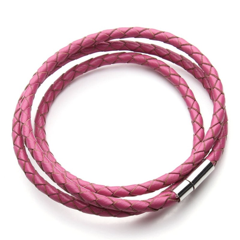 Genuine braided leather - bracelet with magnetic claspsBracelets