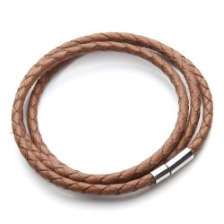 Genuine braided leather - bracelet with magnetic claspsBracelets