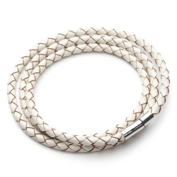 Genuine braided leather - bracelet with magnetic claspsBracelets