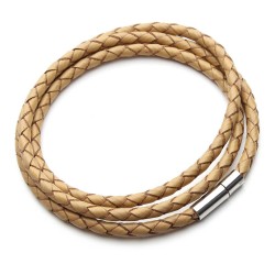 Genuine braided leather - bracelet with magnetic claspsBracelets