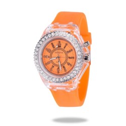 GENEVA - Quartz watch - crystals - silicone strap - with LED lightWatches