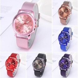 GENEVA - fashionable Quartz watch - Roman numerals - leather strapWatches