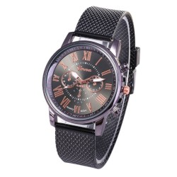 GENEVA - fashionable Quartz watch - Roman numerals - leather strapWatches