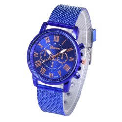 GENEVA - fashionable Quartz watch - Roman numerals - leather strapWatches