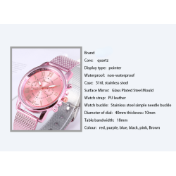 GENEVA - fashionable Quartz watch - Roman numerals - leather strapWatches