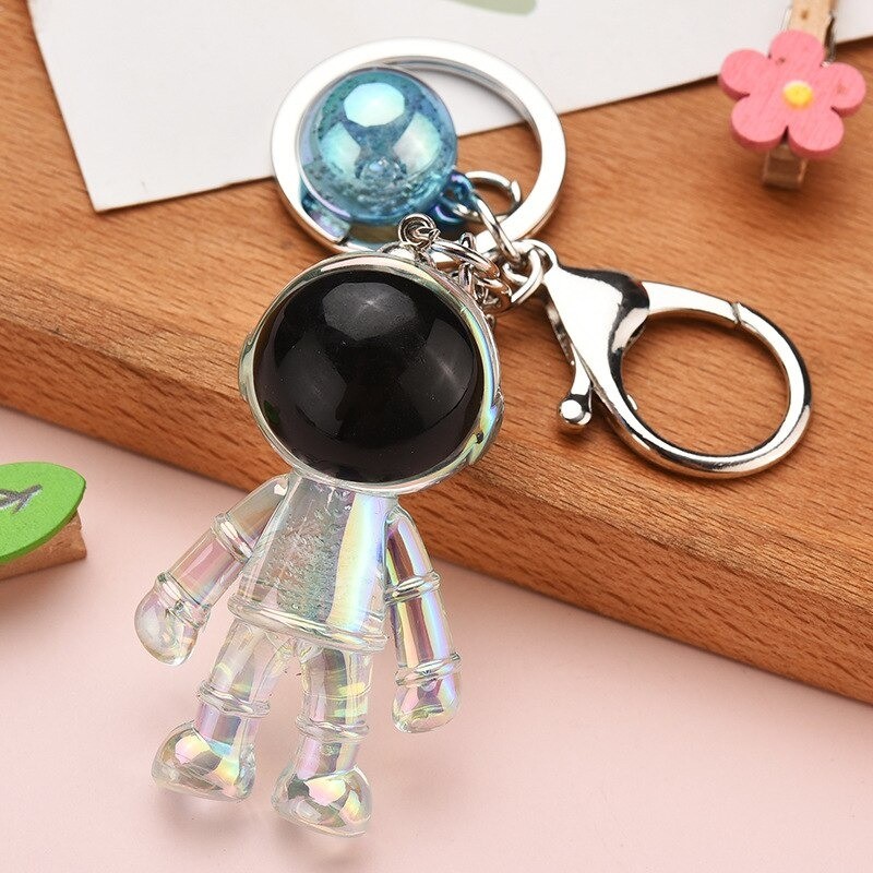 Acrylic transparent robot spaceman / ball - keychainKeyrings
