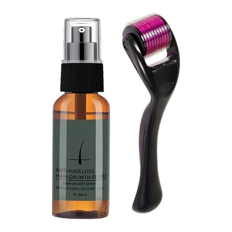 Beard / hair growth essence - spray - with needle roller massager - anti hair lossBeard