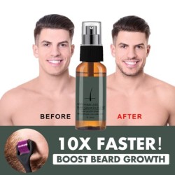 Beard / hair growth essence - spray - with needle roller massager - anti hair lossBeard