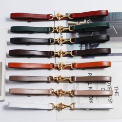 Thin leather belt - gold loose buckleBelts