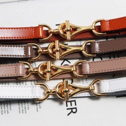 Thin leather belt - gold loose buckleBelts