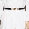 Thin leather belt - gold loose buckleBelts
